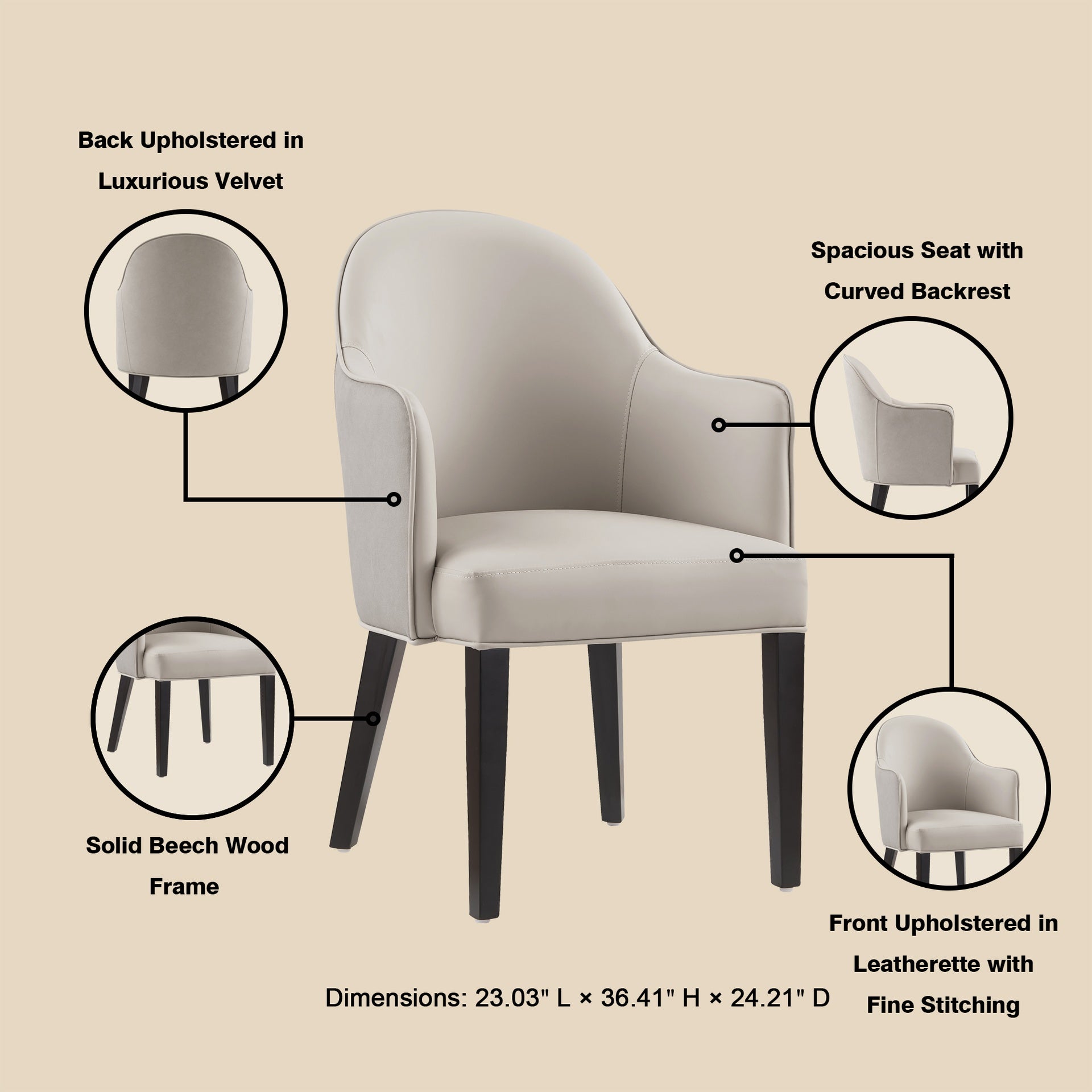 Armchair in Light Gray
