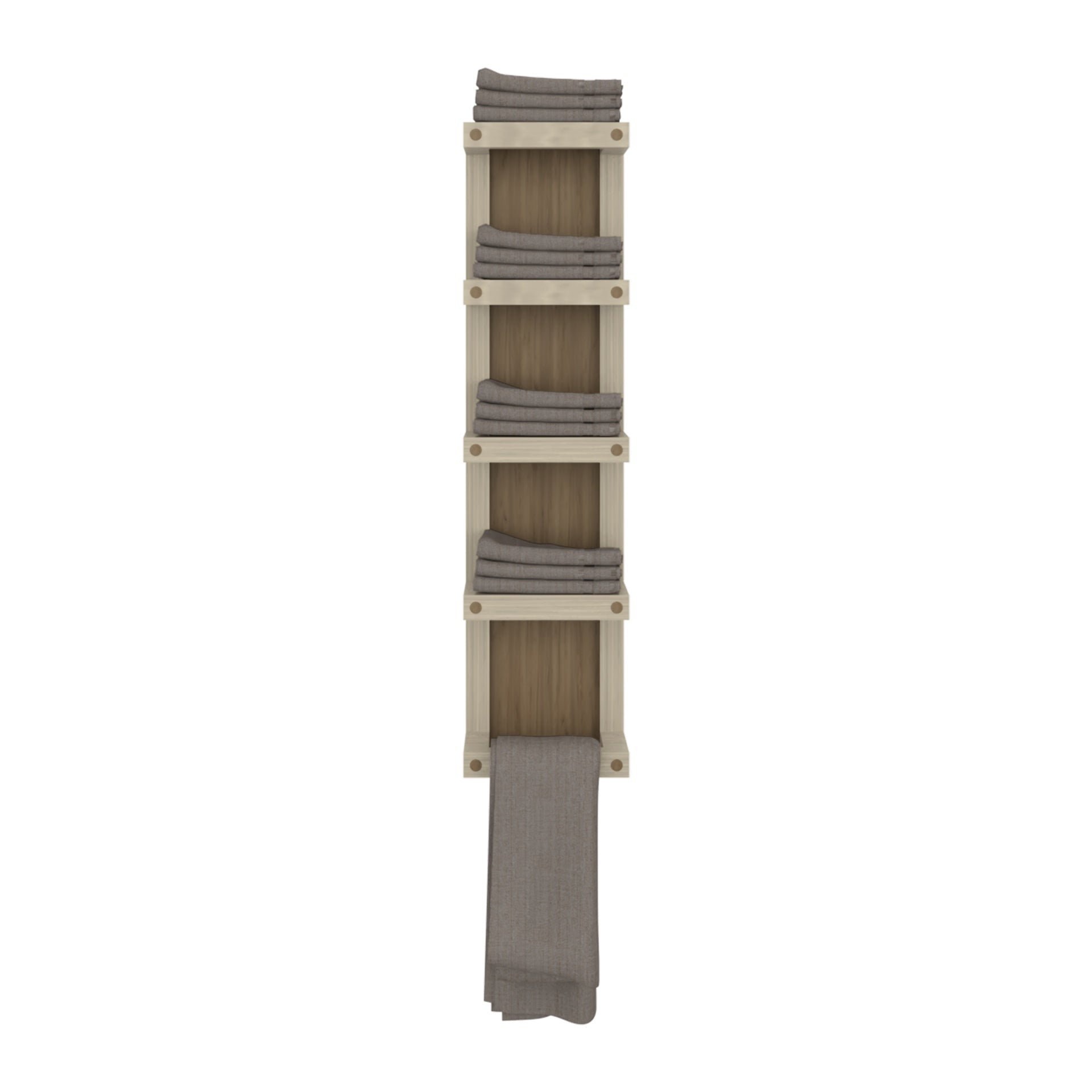Chidester Towel Rack 31.1" H, 5 Shelves, Natural Oak / Beige - Bathroom