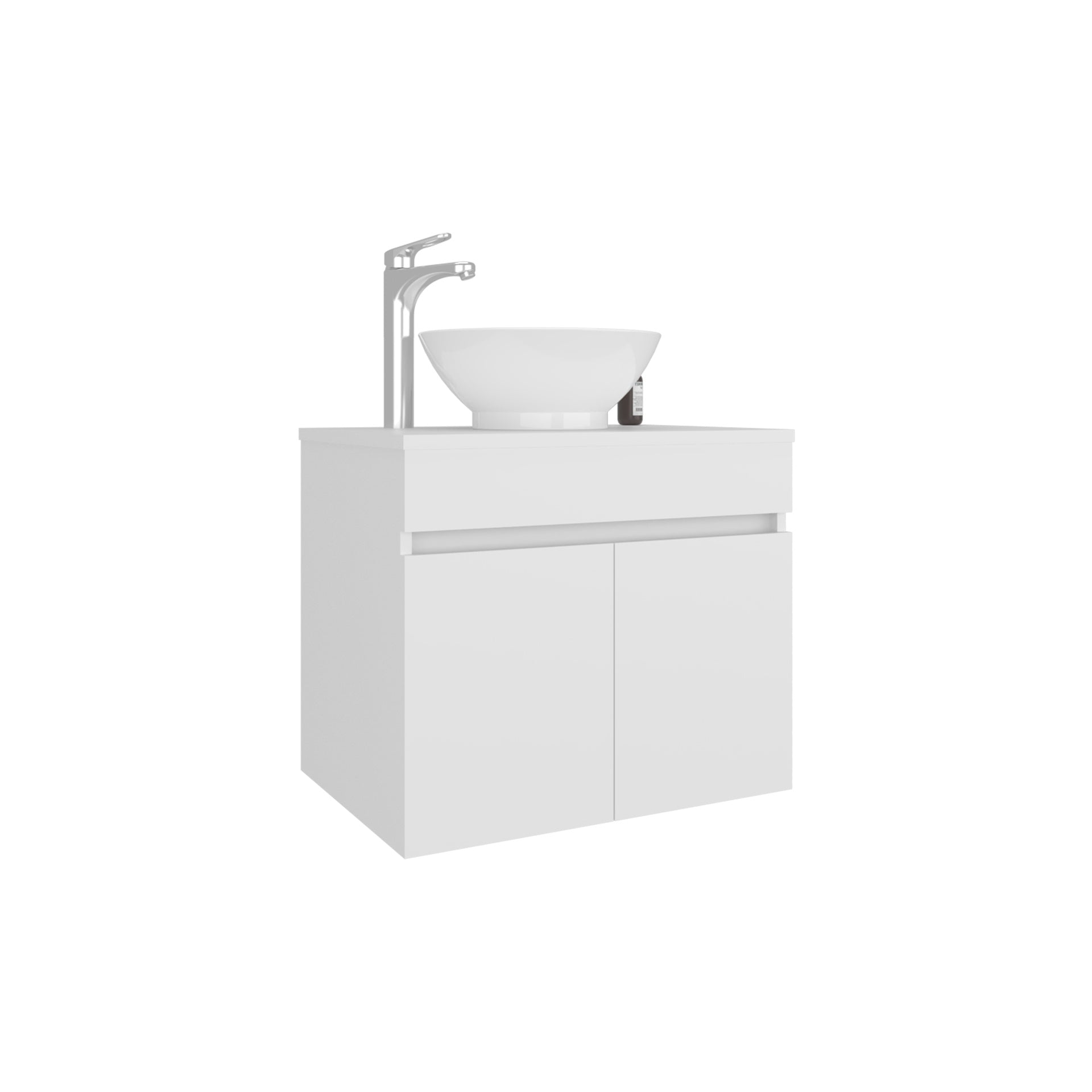 Bathroom Vanity with Sink, 2 Doors, White