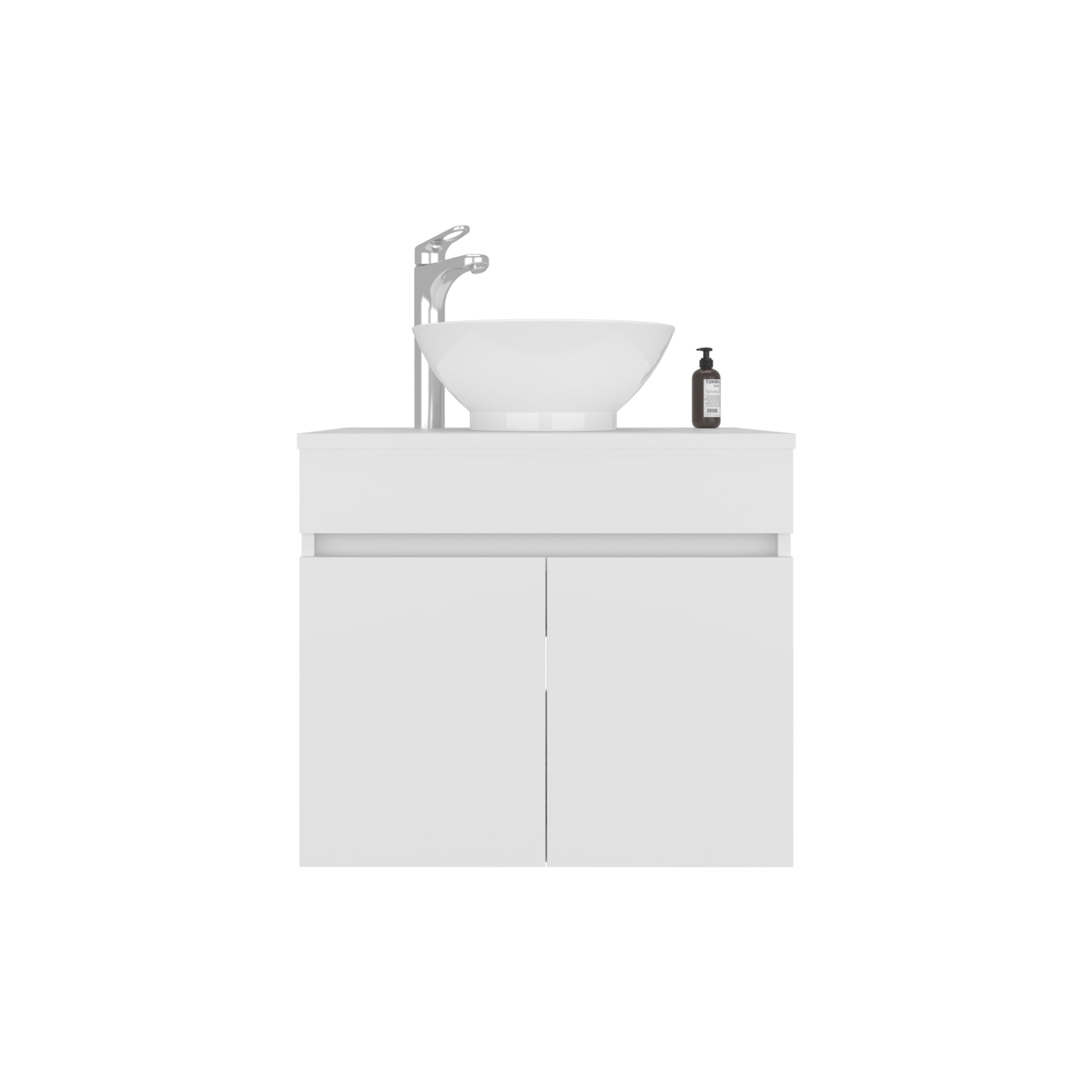 Bathroom Vanity with Sink, 2 Doors, White