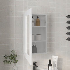 Medicine Cabinet 25.7" H, 1 Door, 3 Shelves, 1 Mirror, White