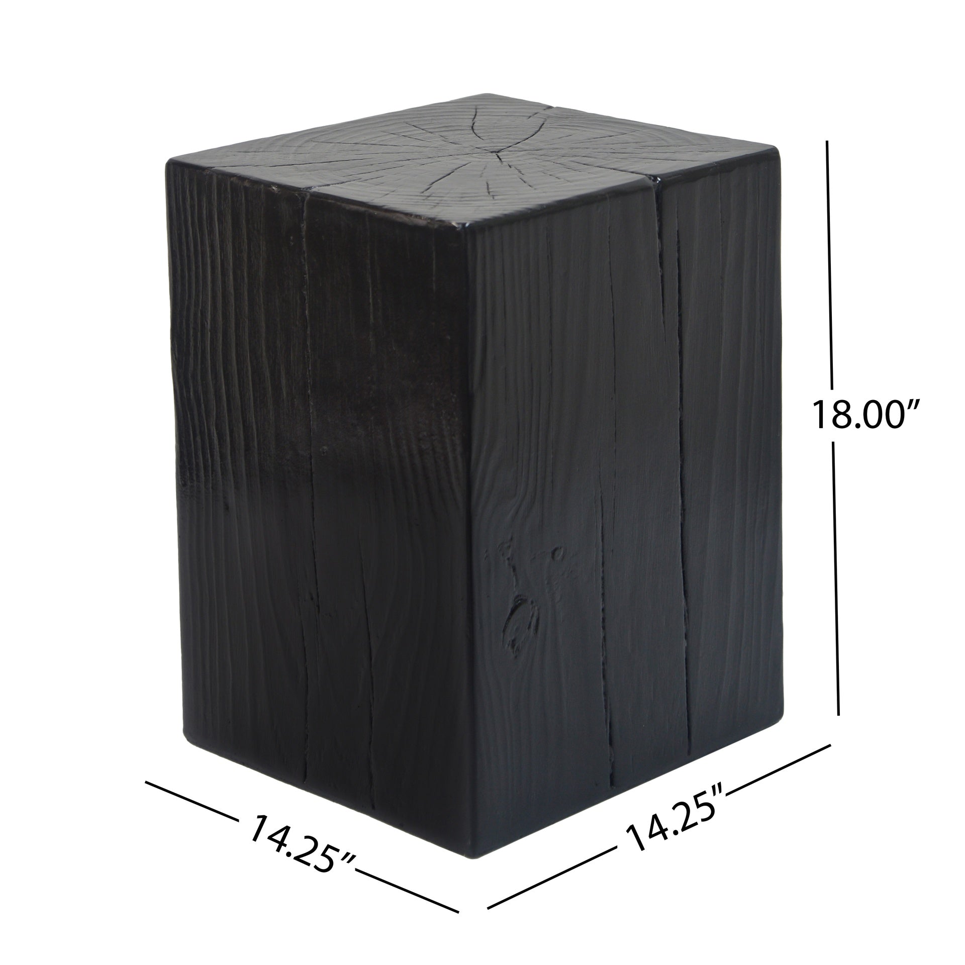 Retro natural style Side Table Set ,Stackable End Tables,Square-Column MGO Side Table for for Living Room, Bedroom, Office, Black Color