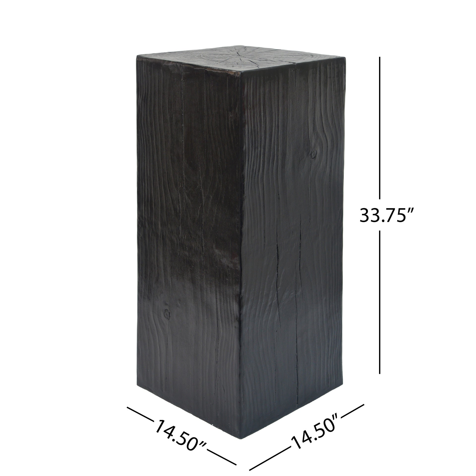 Retro natural style Side Table Set ,Stackable End Tables,Square-Column MGO Side Table for for Living Room, Bedroom, Office, Black Color