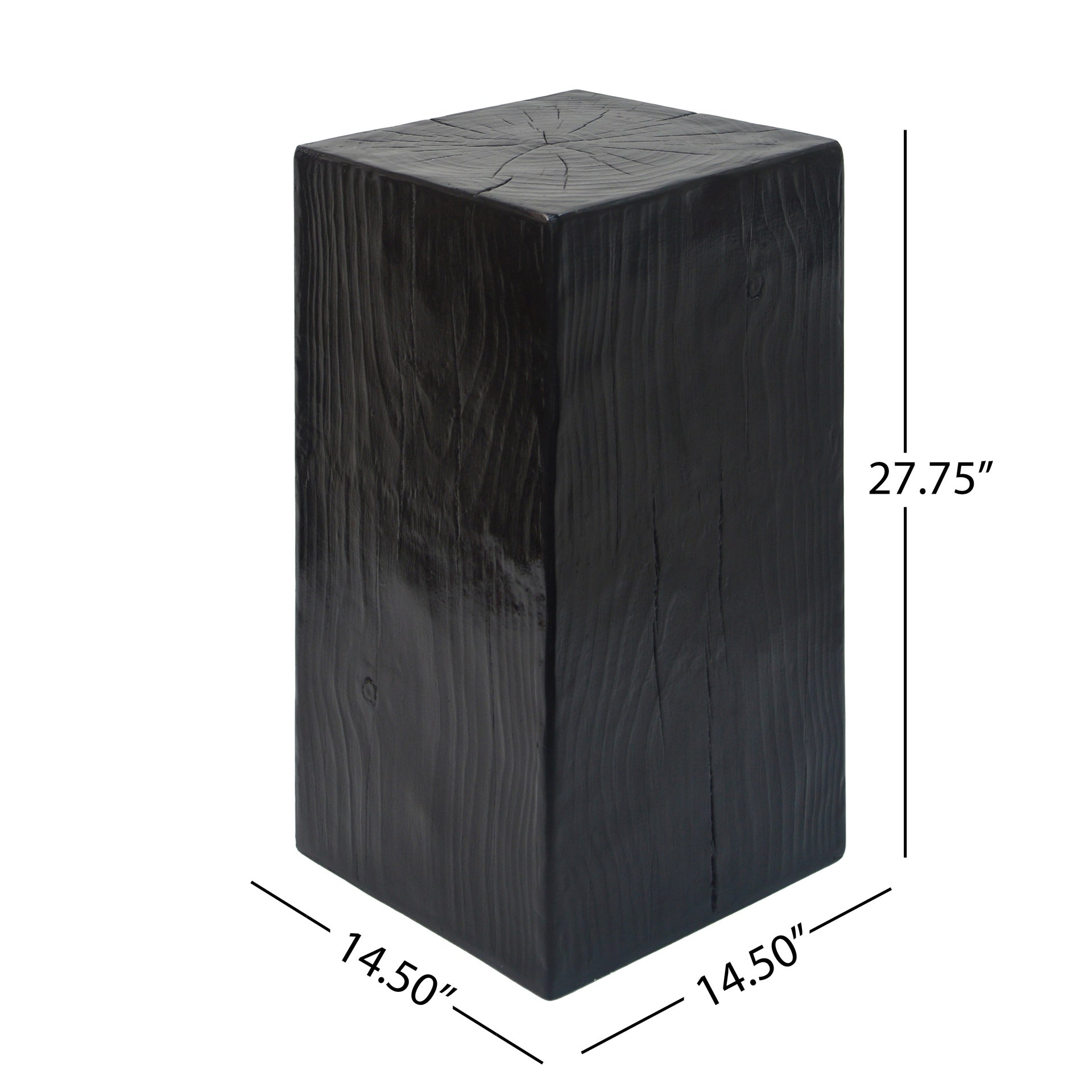 Retro natural style Side Table Set ,Stackable End Tables,Square-Column MGO Side Table for for Living Room, Bedroom, Office, Black Color