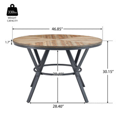 Indoor Dining Set With Metal Legs (Set of 4),Light Birch