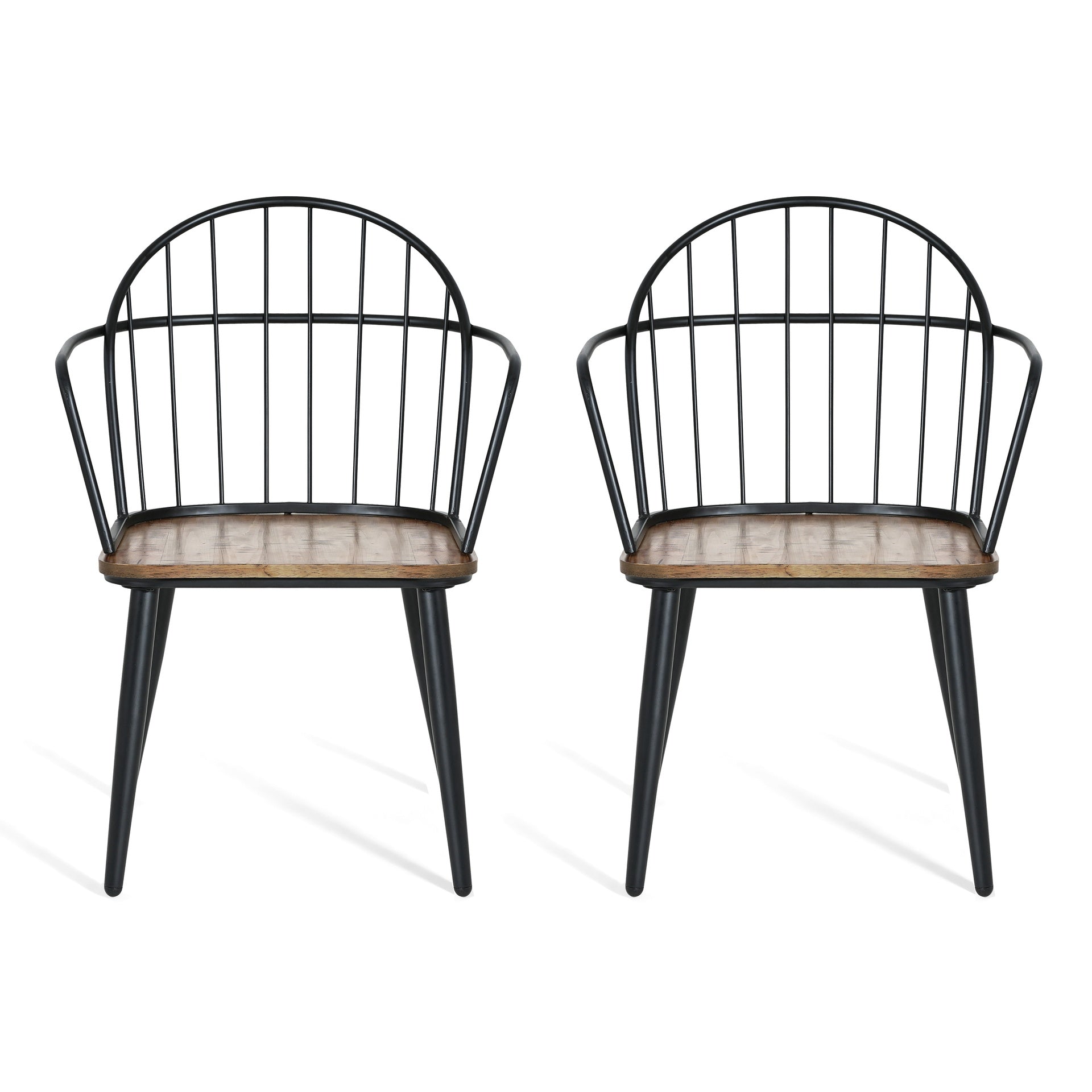 Indoor Dining Chair With Metal Legs (Set of 2),Light Birch