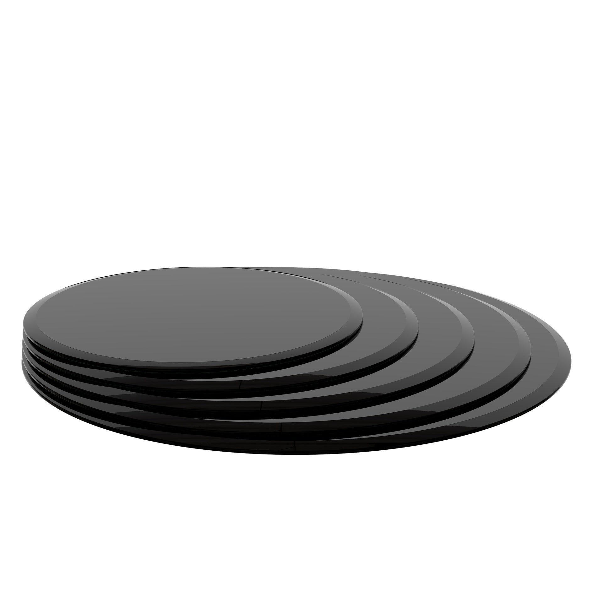 36" Inch Round Tempered Glass Table Top Black Glass 2/5" Inch Thick Beveled Polished Edge(old SKU:W1265118645)