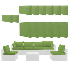 Cushion Covers for 7 Pcs (6-Seaters) Wicker Rattan Sectional Sofa,  14Pack Cushion Slipcovers Set Seat and Back,Outdoor Cushion Slipcover with Zipper, Khaki(Only Cover) Green