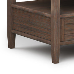 Warm Shaker Solid Wood 48 inch Wide Transitional Coffee Table in Farmhouse Brown