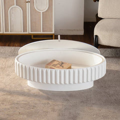 Fluted Storage Table with Lift-Off Lid, Sleek Texture, Perfect for Modern Living