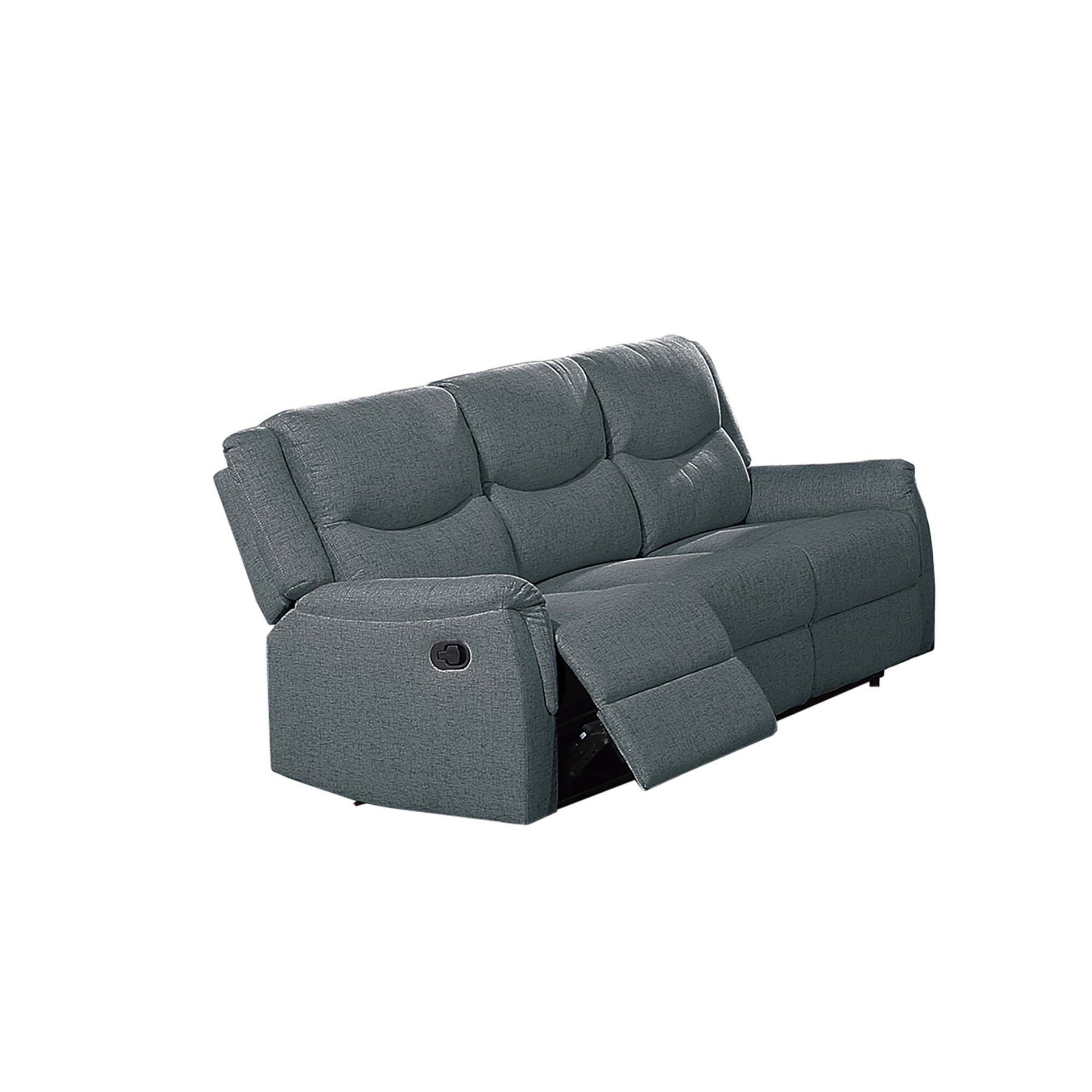 Modern Style 2pc Living Room Set 1x Sofa 1x Loveseat Fully Upholstered Supportive Backrest Dark Gray Finish Manual Motion Primary Living Room Furniture