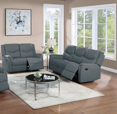 Modern Style 2pc Living Room Set 1x Sofa 1x Loveseat Fully Upholstered Supportive Backrest Dark Gray Finish Manual Motion Primary Living Room Furniture