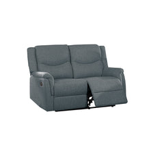 Modern Style Recliner Loveseat 1pc Burlap Upholstered Plush Armrest And Headrest Dark Gray Finish Primary Living Room Furniture