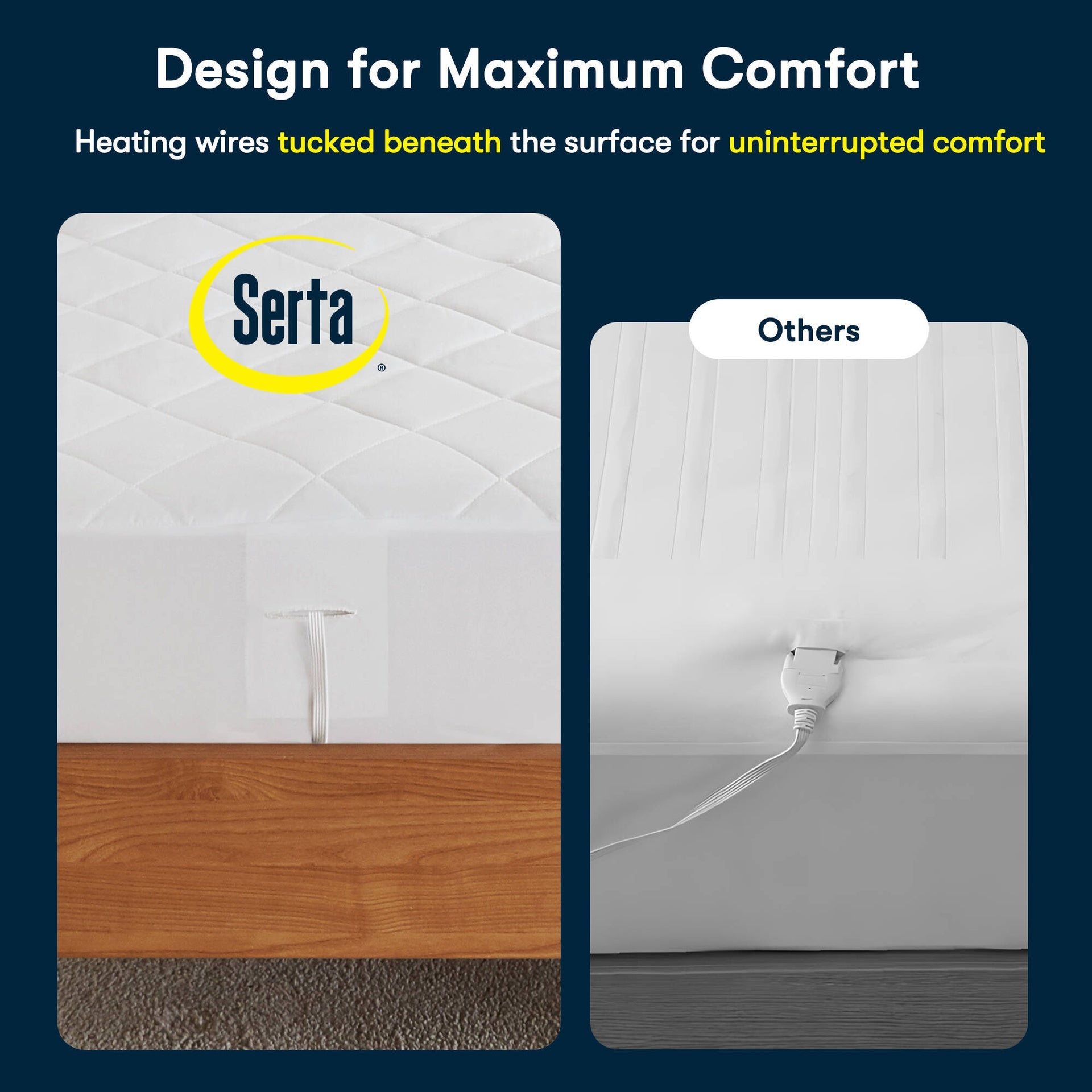 1-Piece Twin XL Heated Mattress Pad,White
