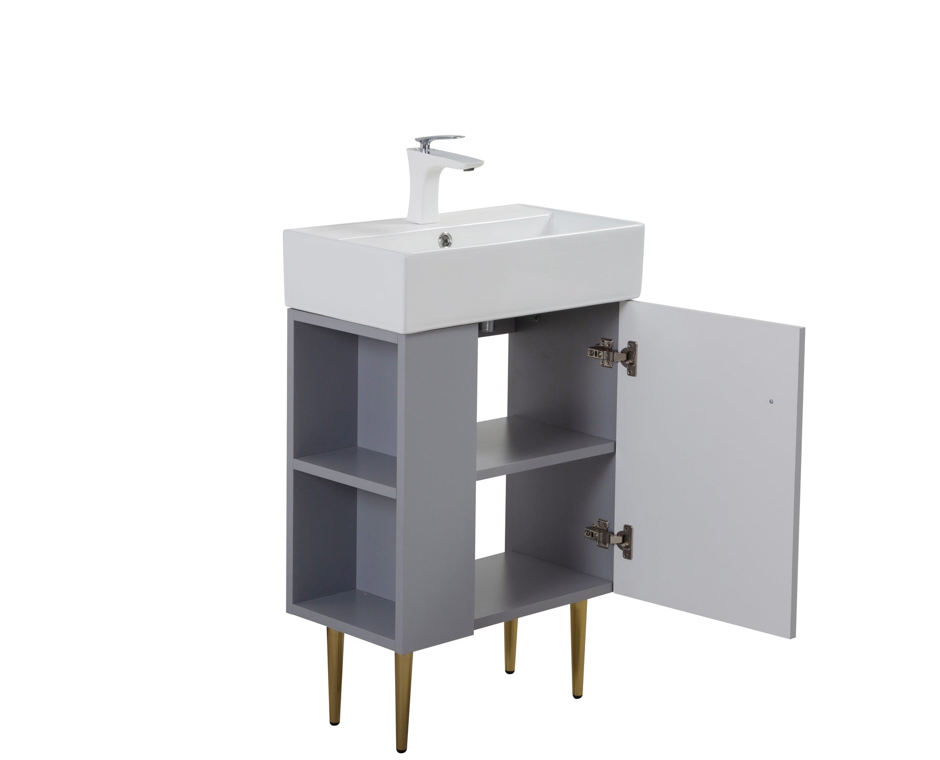 21.6" Vanity Base Only, Open Shelf on the Left, Matt Grey 24V06-21MGL-W1920P385639
