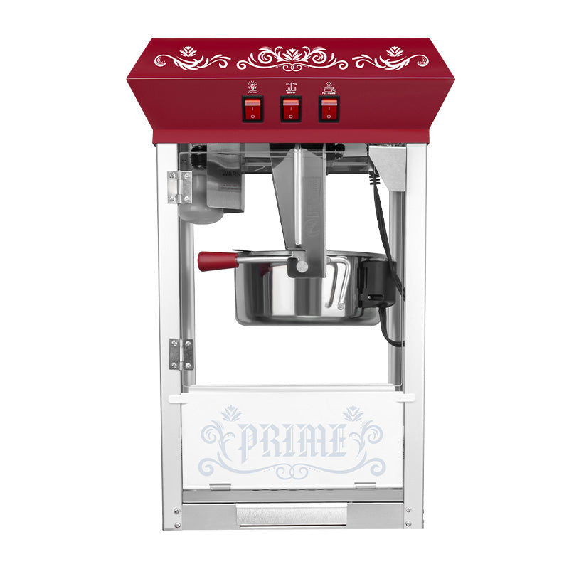 Commercial Popcorn Maker Machine,12 Ounce Kettle Stainless Steel Commercial Popcorn Machine with Tempered Glass,Warming Deck, 800W Countertop Popcorn Popper for Parties Red