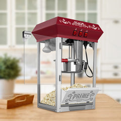 Commercial Popcorn Maker Machine,12 Ounce Kettle Stainless Steel Commercial Popcorn Machine with Tempered Glass,Warming Deck, 800W Countertop Popcorn Popper for Parties Red