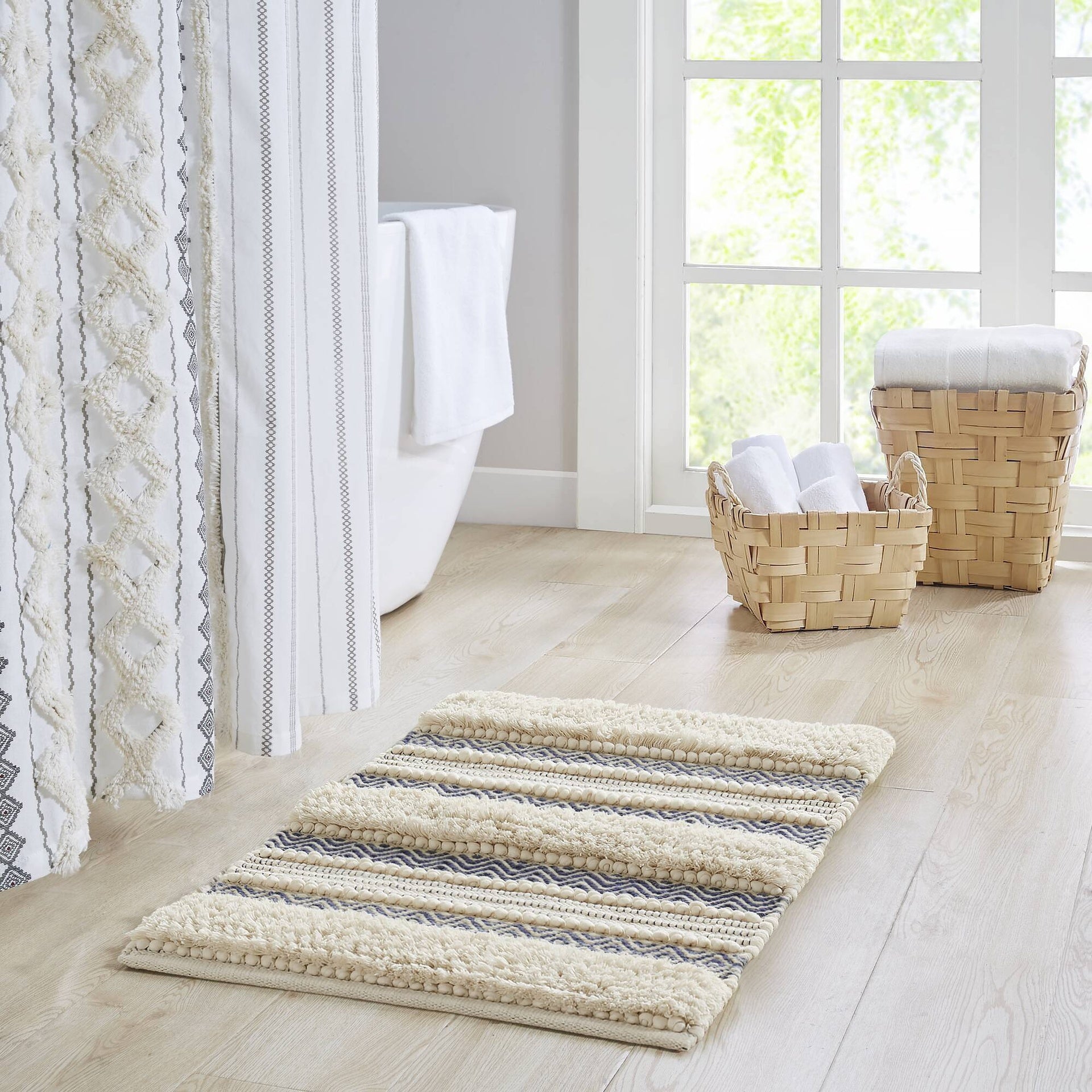 1-Piece 20x32" Bath Rug,Navy