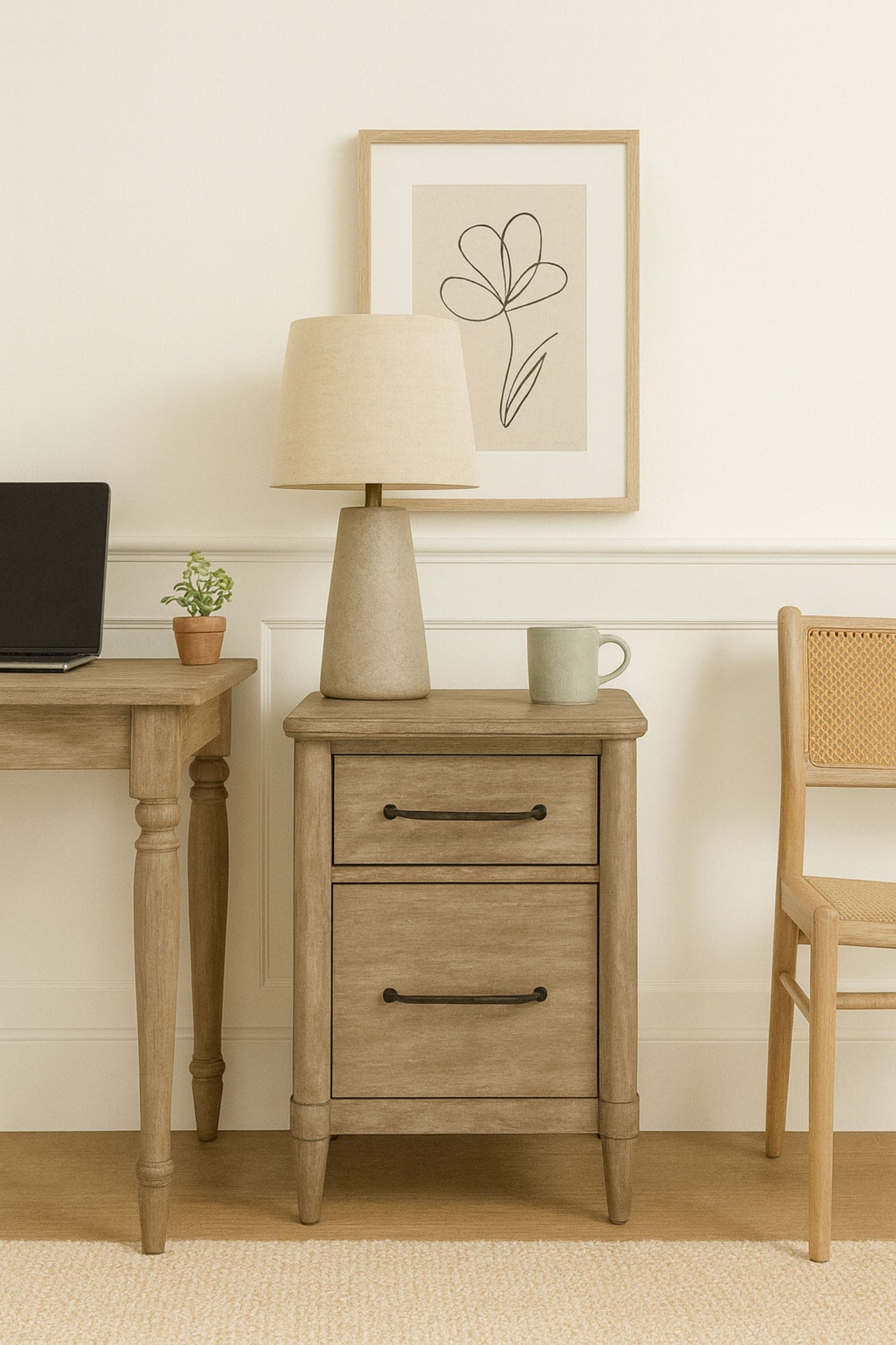 2 Drawer Filing Cabinet - Sand