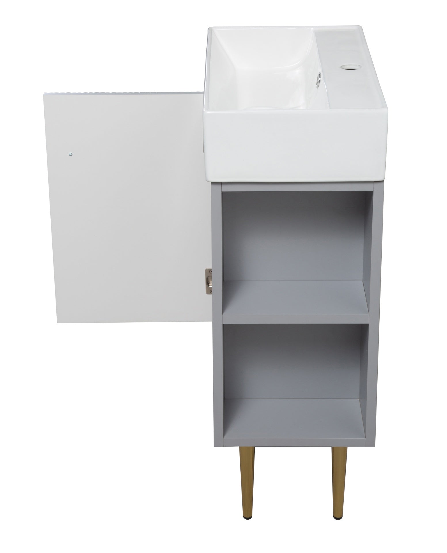 21.6" Vanity Base Only, Open Shelf on the Right, Matt Grey 24V06-21MGR-W1920P385638