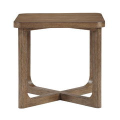 1pc Modern End Table Square Tabletop Light Brown Finish X-Base Wooden Living Room Furniture