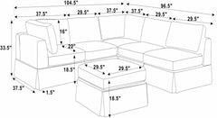 6 - Piece Upholstered Sectional