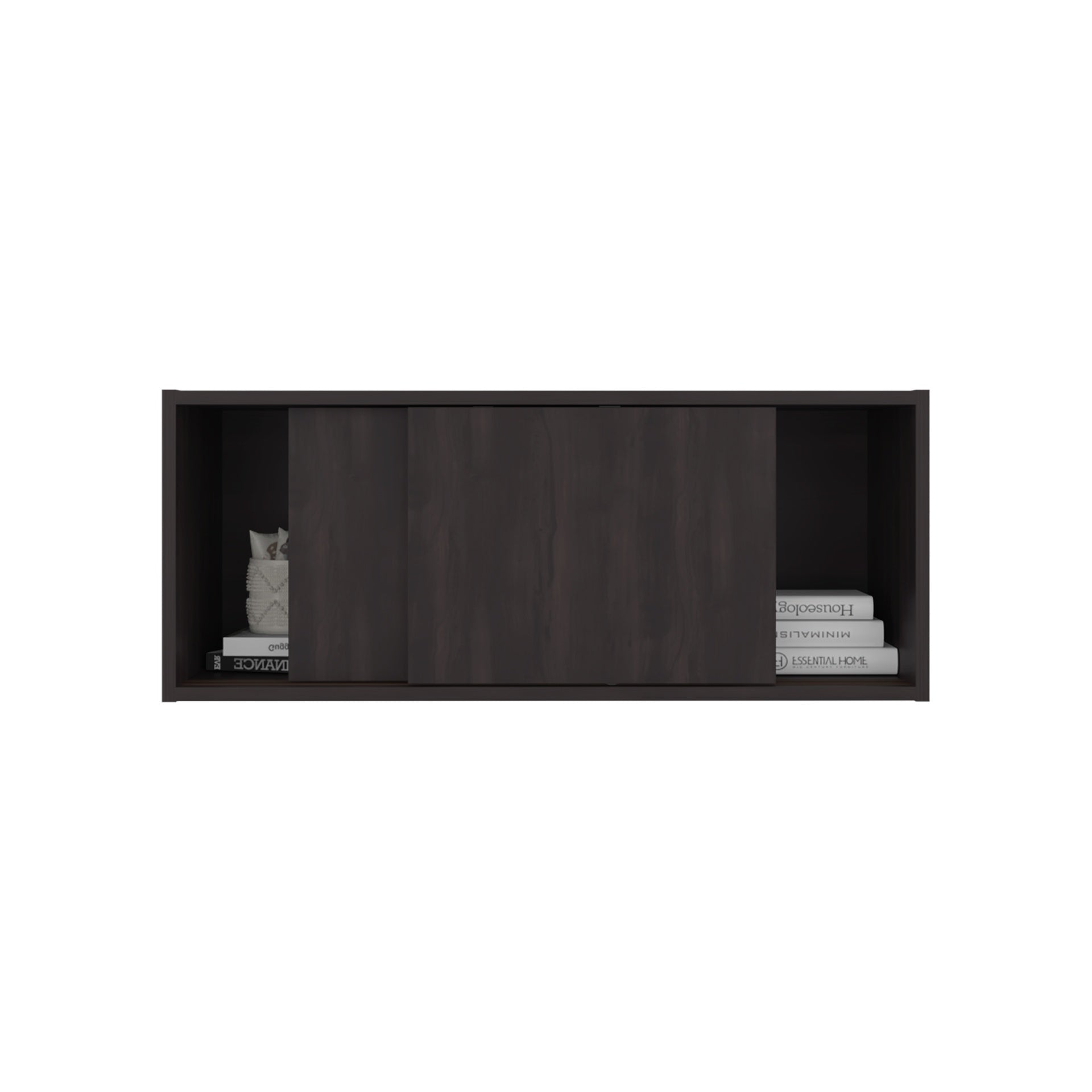 Note 32-Inch Wide Wall Storage Cabinet with Sliding Doors, Compact Wall-Mounted Storage Option for Bedroom, Office, Living Room or Garage Organization