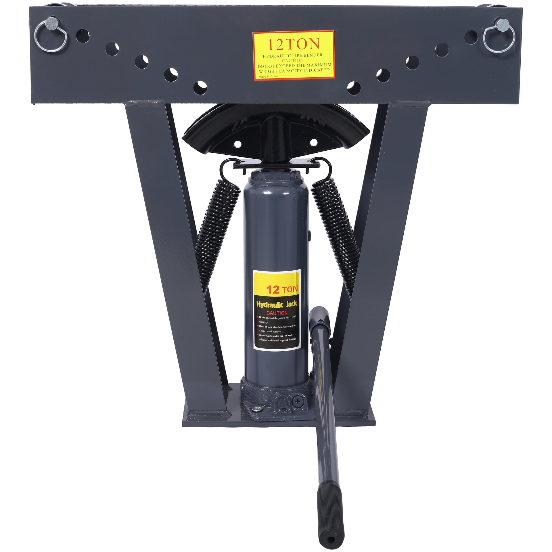 12 Ton Pipe Bender Manual Hydraulic, Piping Bending Exhaust Tube Fabric with 6 Dies, Adjustable Rollers 90-180 Degree Bending Steel Iron Metal Ratcheting for Pipe Tube Bender,dark gray