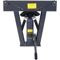 12 Ton Pipe Bender Manual Hydraulic, Piping Bending Exhaust Tube Fabric with 6 Dies, Adjustable Rollers 90-180 Degree Bending Steel Iron Metal Ratcheting for Pipe Tube Bender,dark gray