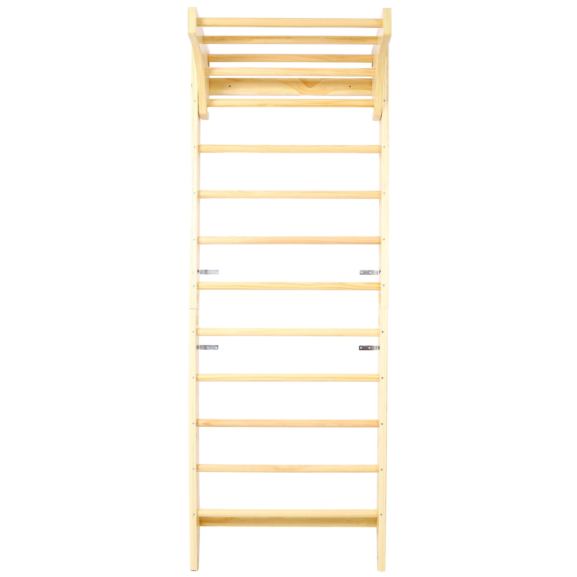 Wooden Swedish Ladder, Stall Bars Set for Physical Therapy & Gymnastics (with Adjustable Pull-up Bar)