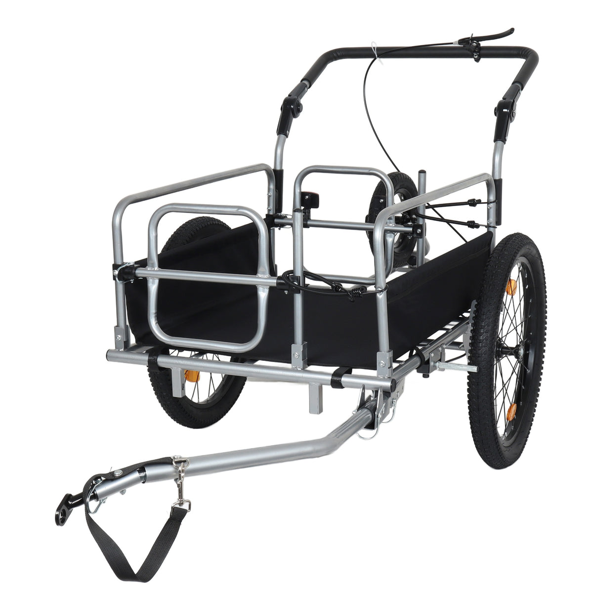 3-in-1 Heavy-Duty Bike Cargo Trailer -Bike Compatible Steel Frame, 110lb Capacity, Convertible Stroller & Pull Cart w/Suspension, 20 *2-3/8" FAT tire