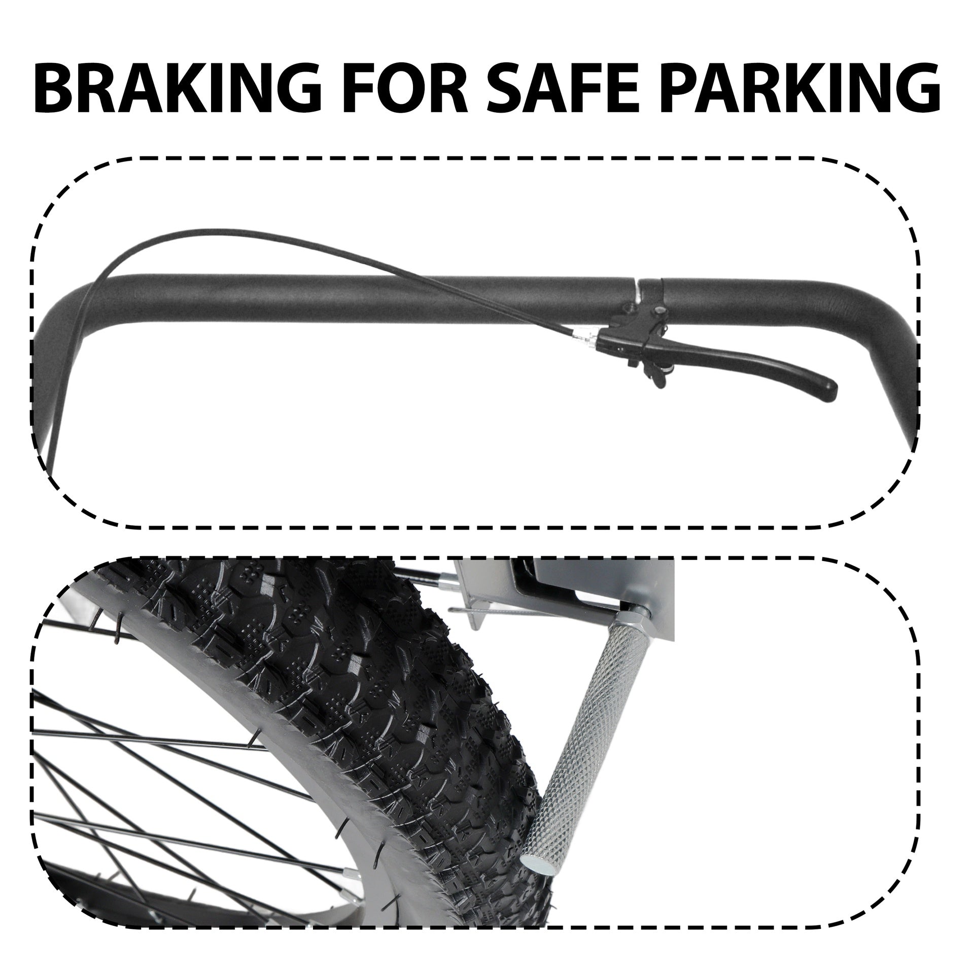 3-in-1 Heavy-Duty Bike Cargo Trailer -Bike Compatible Steel Frame, 110lb Capacity, Convertible Stroller & Pull Cart w/Suspension, 20 *2-3/8" FAT tire