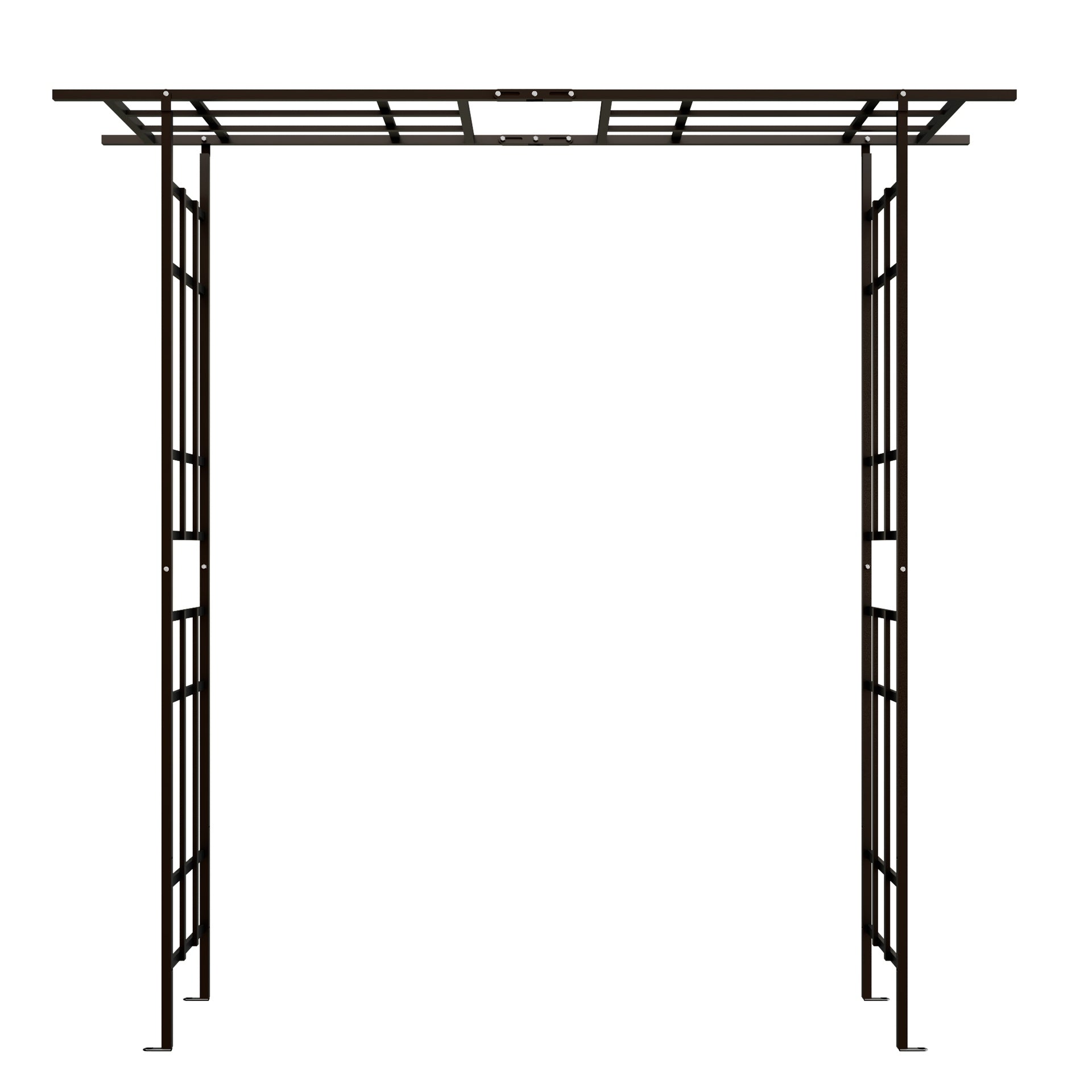 Metal Garden Arch with Adjustable Width W42.52''~W78.15''  Climbing Plants Support Rose Arch Outdoor Black