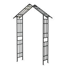 Metal Garden Arch with Adjustable Width W42.52''~W78.15''  Climbing Plants Support Rose Arch Outdoor Black
