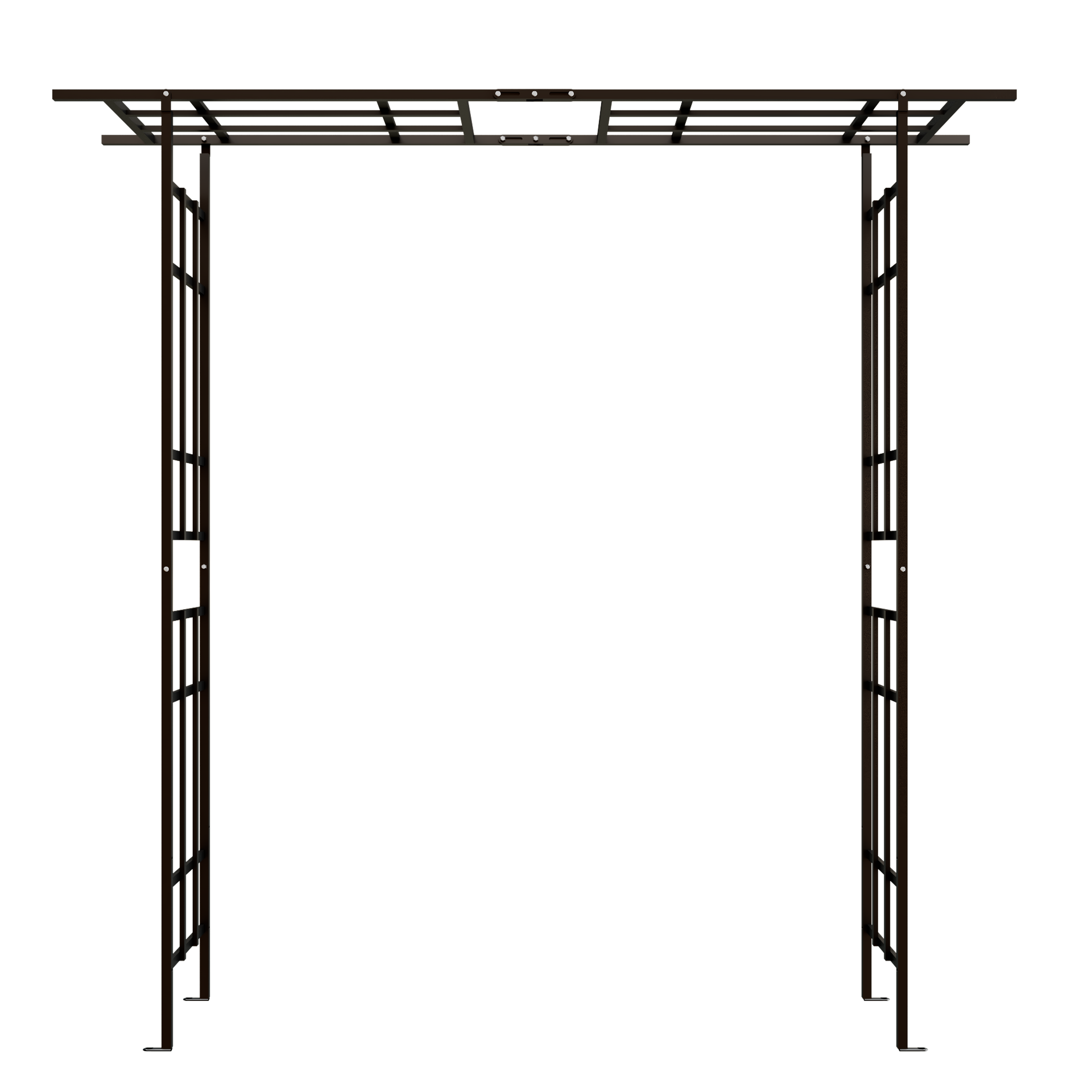 Metal Garden Arch with Adjustable Width W42.52''~W78.15''  Climbing Plants Support Rose Arch Outdoor Black