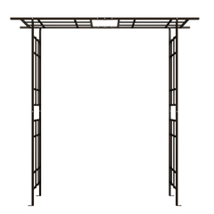 Metal Garden Arch with Adjustable Width W42.52''~W78.15''  Climbing Plants Support Rose Arch Outdoor Black