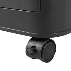 Black, 20" Side Wide Folding Storage Cabinet ,3 Tiers,19.69"×11.81"×31.10",Collapsible Storage Bins with Magnetic Door, Plastic Storage Cabinet with Wheels