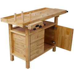 Wood Workbench - Wooden Workbench for Garage Workshop and Home, with Bar Clamps Set 24 inch x 4-3/4 inch Throat,Pack of 2