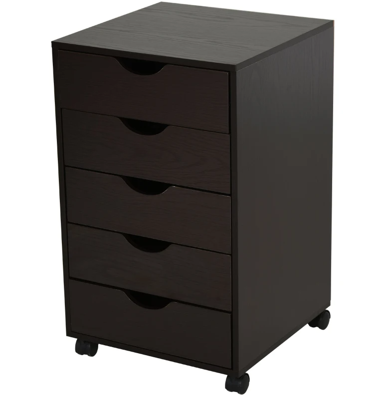 5 Drawer File Cabinet Storage Organizer Filing Cabinet with  Minimalist Style , Brown
