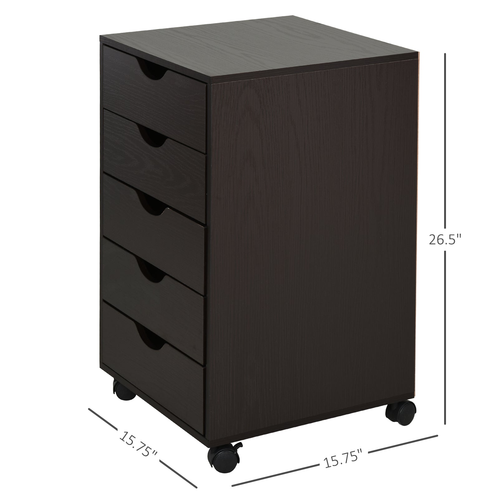 5 Drawer File Cabinet Storage Organizer Filing Cabinet with  Minimalist Style , Brown