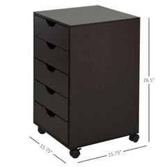 5 Drawer File Cabinet Storage Organizer Filing Cabinet with  Minimalist Style , Brown