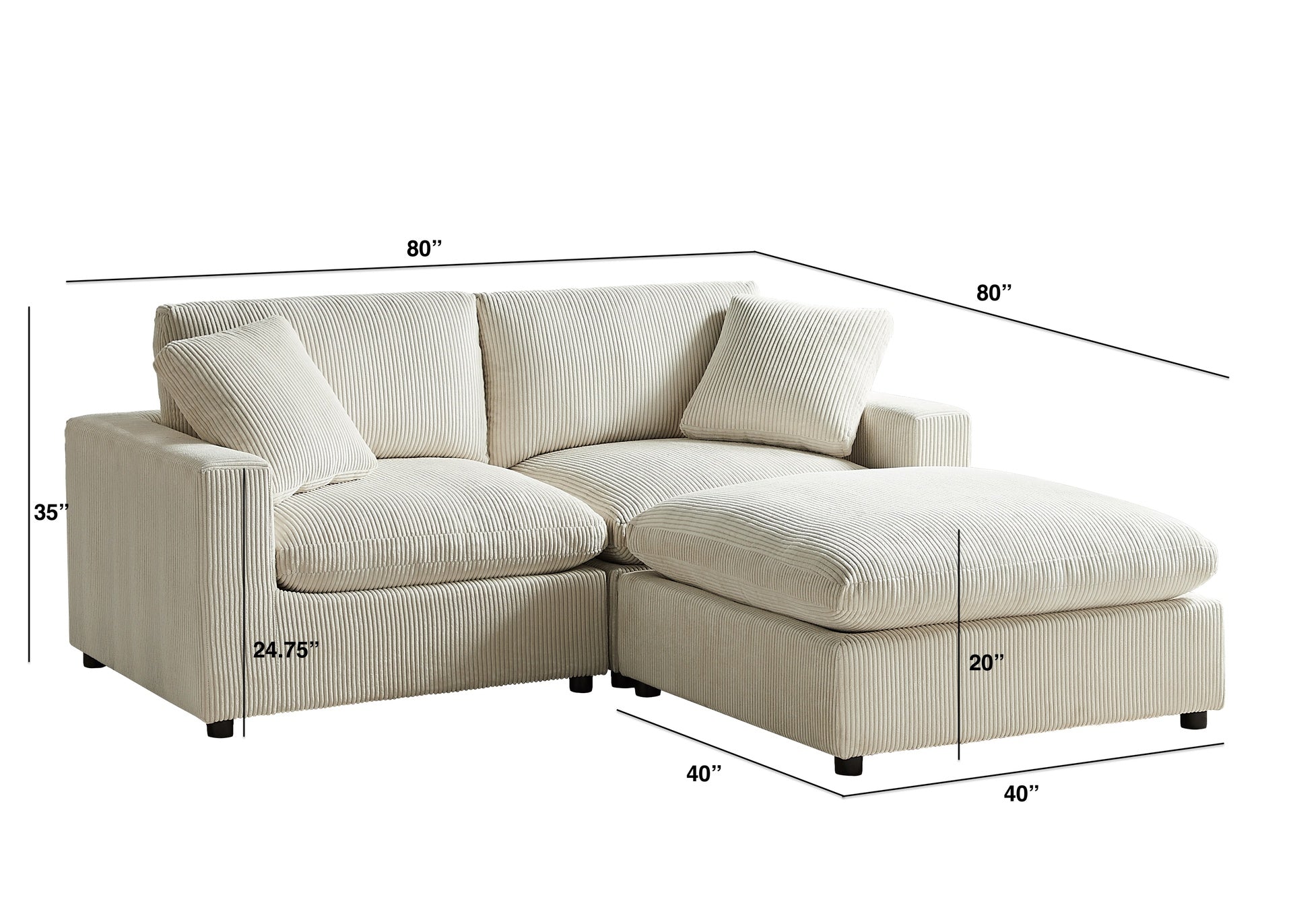 Chelsea Modular 3-piece Chofa - Beige