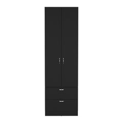 Vico 76" High Armoire Wardrove Closet with 2 Drawers, Double Door Cabinet , One Shelf and Hanging Rod, Bedroom Clothes Storage Cabinet Organizer
