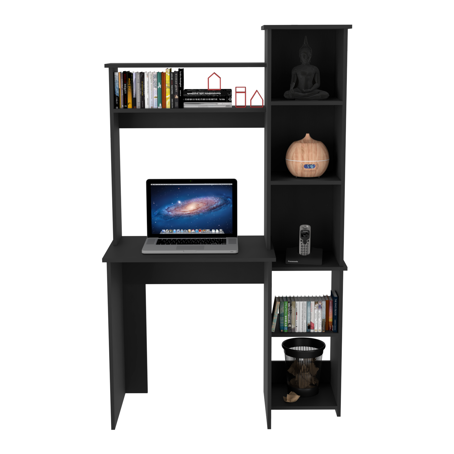 Versalles Writintg Desk, Two Superior Shelves, Five Cubbies -Black