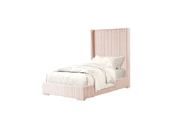 Pink Color Contemporary 1pc Twin Size Bed Fur Chenille Fabric Mattress Ready