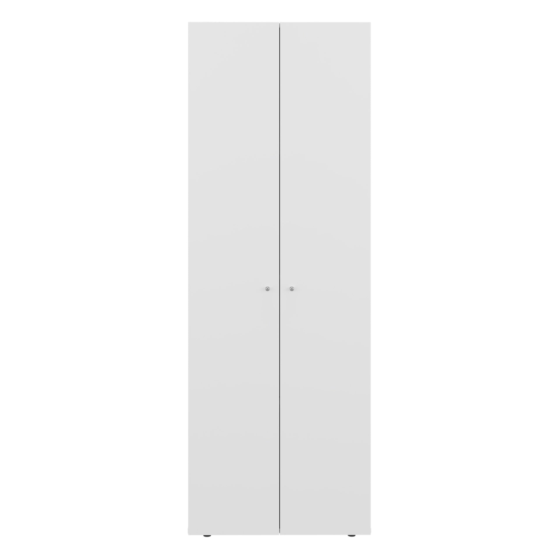 Home 2 Door Closet System, Four Fixed Shelves, Compact Wardrobe for Bedroom Organization, Laundry Room Organization, Utility Room Organization, Freestanding Storage Furniture, White
