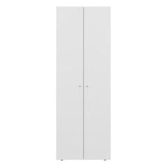 Home 2 Door Closet System, Four Fixed Shelves, Compact Wardrobe for Bedroom Organization, Laundry Room Organization, Utility Room Organization, Freestanding Storage Furniture, White