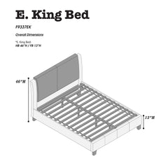 EASTERN KING BED in White & Grey