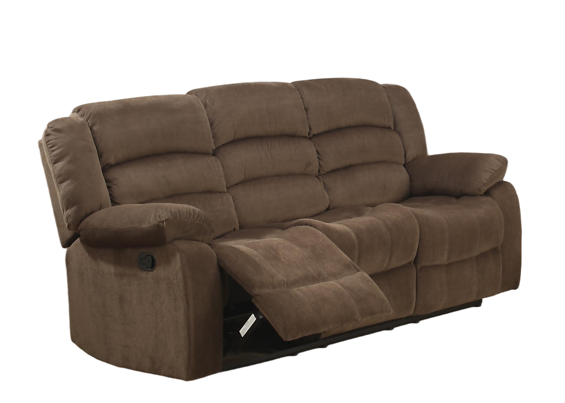 Modern & Stylish 3-Seater Upholstered Sofa, Brown, with Pillow-Top Armrests