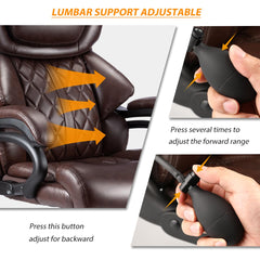 500lbs Big and Tall Office Chair for Heavy People Executive Office Chair with Wide Spring Seat Computer Desk Chair 360 Swivel Home Office Desk Chair